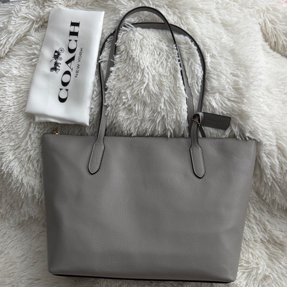 Coach Bella Dove Gray Leather Tote